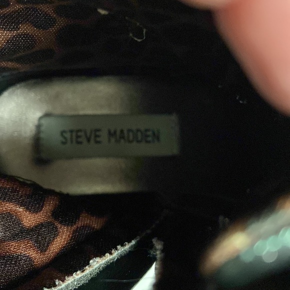 Steve Madden Combat Boot Lace up and Zipper Metallic Black Embellishments Y S3 - Picture 6 of 16